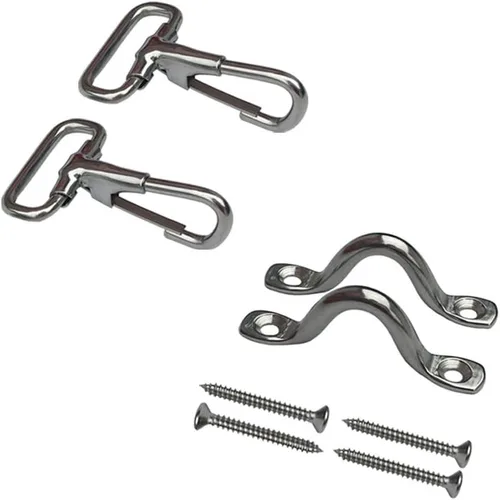 Vista 5 de 2 correas ajustables para la parte superior de barco Bimini con trabillas + ganchos a presión + correas para los ojos, accesorios de acero