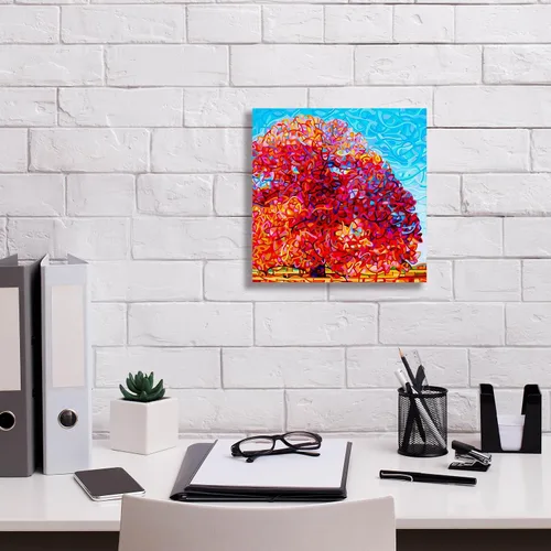 Vista 3 de Epic Graffiti 'Árbol de Buda' de Mandy Budan, arte de pared en lienzo, 12 x 12 pulgadas