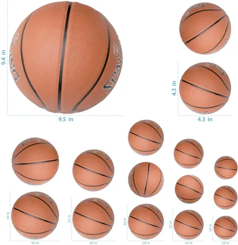 Vista 5 de StikArt 16 calcomanías de pared de baloncesto extraíbles en 7 tamaños (2 a 9.5 pulgadas)