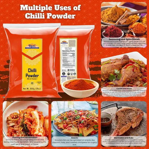 Vista 3 de Rani - Polvo de chile (Mirchi), especia india molida, 28 onzas (28.22 oz) ~ Todo natural, sin sal Vegano Sin colores Apto para gluten Sin