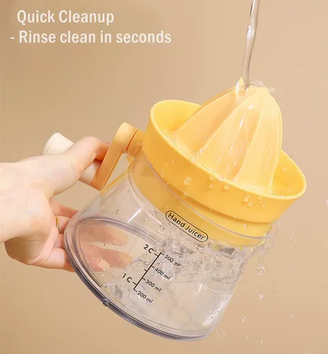 Vista 8 de Exprimidor manual de cítricos con manivela giratoria, prensa manual de gran capacidad de 16.9 fl oz para toronja limón, naranja, lima, extracción