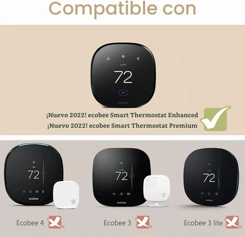 Vista 2 de CaseBot Placa de pared para termostato inteligente Ecobee Premium/mejorado Negro mate