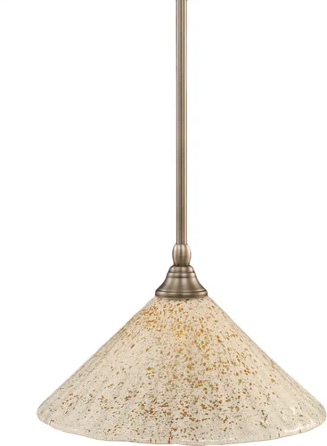 Vista 136 de Toltec Lighting Tallo Colgado Mini colgante, acabado de cobre negro, 3.5" cuadrado humo burbuja vidrio
