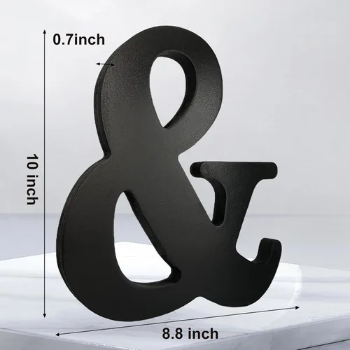 Vista 2 de AOCEAN Letras de madera negra de 10 pulgadas, letras de madera sin terminar para Halloween, letras decorativas de pie, rebanadas, decoración