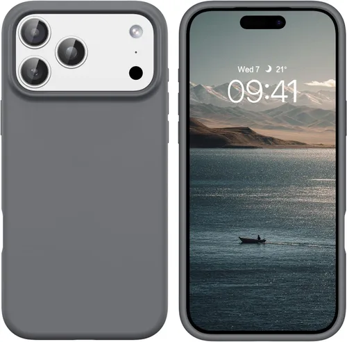 Vista 80 de GUAGUA Funda compatible con iPhone 17 Pro Max de 6.9 pulgadas, silicona líquida, goma de gel suave, delgada, forro de microfibra delgada