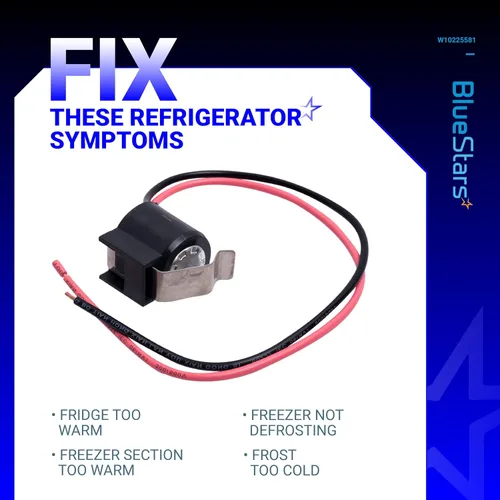 Vista 5 de BlueStars W10225581 - Termostato de descongelación bimetálico para refrigerador - Compatible con Whirlpool Kenmore - Reemplaza WPW10225581