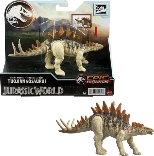 Vista 8 de Mattel Jurassic World Strike Attack Guaibasaurus - Juguete de dinosaurio con acción de golpe único, articulaciones móviles, figura de acción