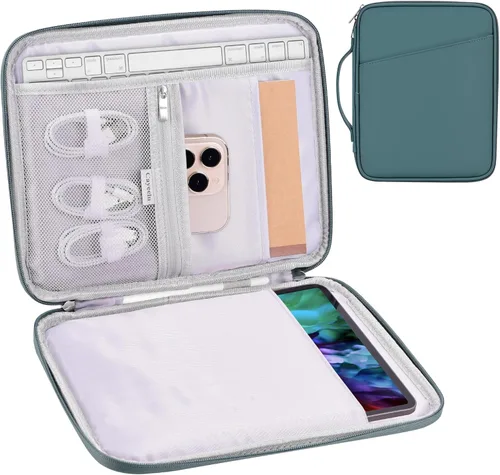 Vista 11 de Funda acolchada para tablet de 8 a 9 pulgadas, bolsa de viaje acolchada para Galaxy Tab A9 8.7/Tab A 8.4/Fire HD 8, estilo cartera con bolsillo