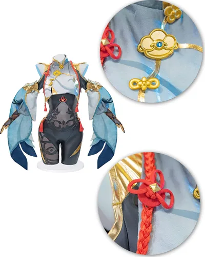 Vista 5 de NSPSTT Shenhe - Disfraz de cosplay para mujer overol para Halloween GC918A-XL talla XL