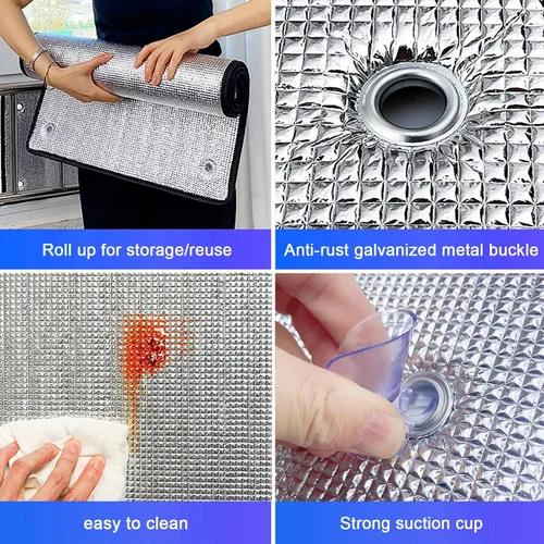 Vista 8 de Película aislante reflectante de papel de aluminio, película opaca de privacidad para ventanas de vidrio, bloqueo solar, control de calor, tinte
