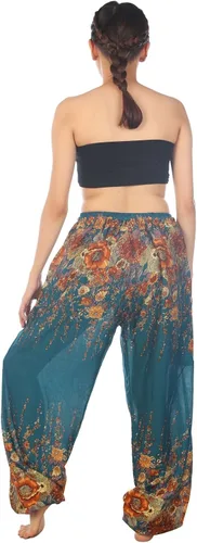 Vista 2 de Lofbaz - Pantalones de yoga con cordón floral para mujer