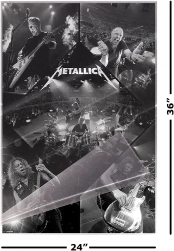 Vista 2 de POSTER STOP ONLINE Metallica - Póster musical impreso en vivo en blanco y negro (tamaño: 24 x 36 pulgadas) (póster laminado)
