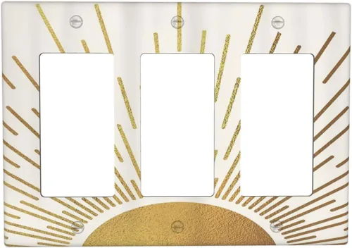 Vista 24 de Cubiertas de Interruptor de Luz de 1 Gang con Estrella de Mar y Concha Marina en Tablero de Madera, Placas de Pared Sin Dispositivo, Placa Frontal