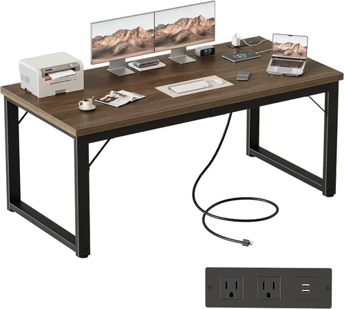 Vista 57 de Mericonia Escritorio para computadora, escritorio de juegos para espacios pequeños, mesa de estilo moderno y simple para oficina en casa, mesa