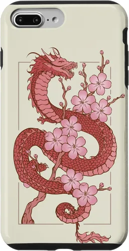 Vista 12 de iPhone 16 Japanese Dragon in Cherry Blossom Case