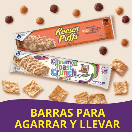 Vista 4 de Barritas de cereales Crunch and Reese's Puffs de canela tostadas, 28
