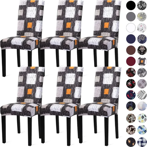 Vista 110 de Sufdari Juego de 2 fundas para sillas de comedor, fundas para sillas de cocina, fundas para sillas Parsons, protectores de sillas de elastano