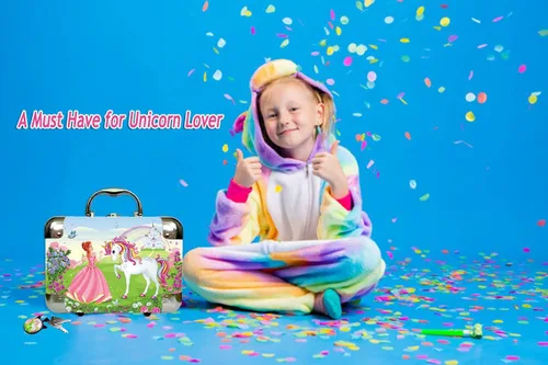 Vista 7 de Joyero de unicornio para niñas dos regalos de unicornio para niñas caja de joyería de unicornio de princesa y colgante de unicornio cajas de joyería