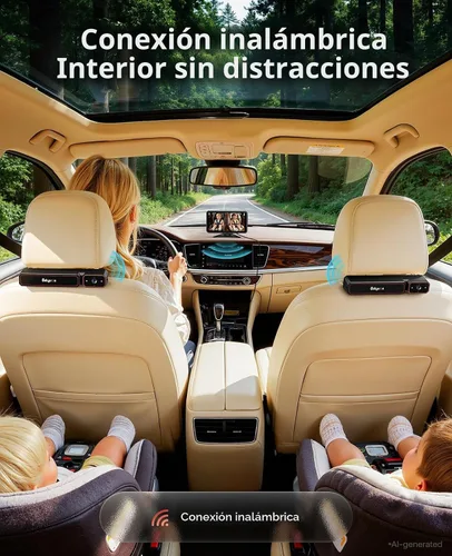 Vista 2 de Babyvue BV6PRO - Monitor de bebé inalámbrico con cámara dual para coche