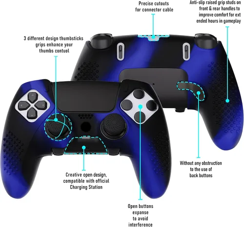 Vista 73 de PlayVital 3D Studded Edition Anti-Slip Silicone Cover Case for ps5 Edge Controller, Soft Rubber Protector Skin for ps5 Edge Wireless Controller with