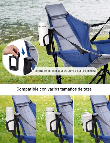 Vista 6 de [Usado] Docusvect Silla de Camping en Forma de Hamaca - Silla de Hamaca Portátil de 3 Alturas para Camping con Respaldo Ajustable, Reposacabezas