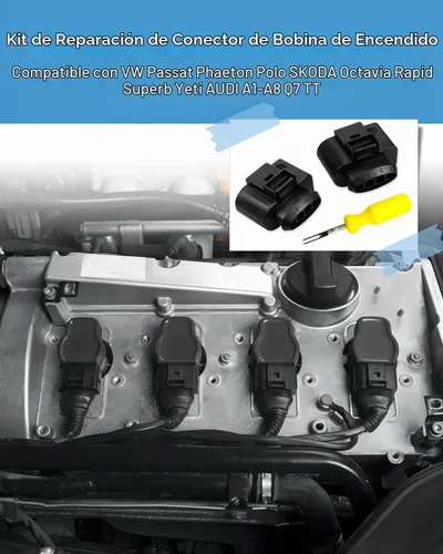 Vista 2 de ANODZU Kit de reparación de 4 piezas para conector de bobina de encendido, compatible con VW Passat Tiguan Beetle Golf Jetta AUDI A3 A4 A5 A6 Q7 TT