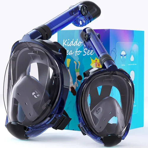 Vista 14 de Greatever G2 Adults Kids Full Face Snorkel Mask 2 Pcs,Snorkeling Gear with Latest Dry Top System,Foldable 180 Degree Panoramic View,Safe