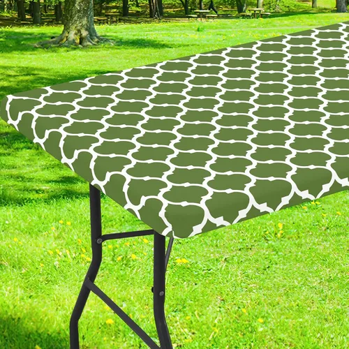 Vista 38 de Smiry Mantel cuadrado para mesa de pícnic, manteles de camping impermeables elásticos ajustables, protector de mantel de vinilo con respaldo de Gris