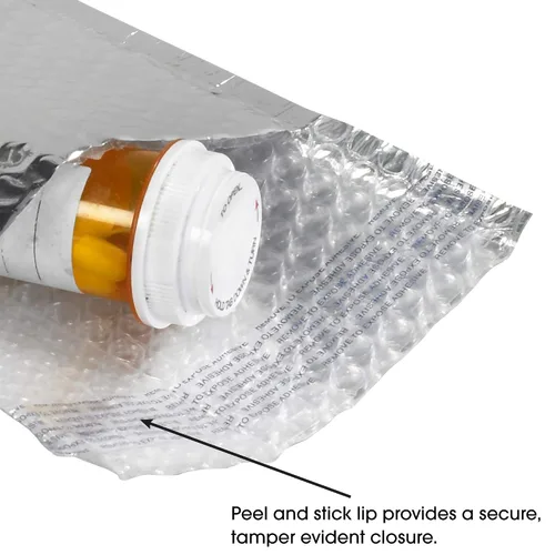 Vista 4 de Aviditi Cool Shield Bubble Mailers, 11" x 15", plateado, impermeable, embalaje aislado, para envío de artículos perecederos o sensibles a