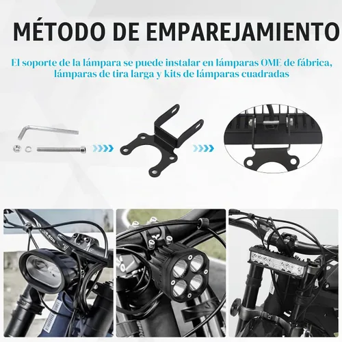 Vista 5 de Kit de faros delanteros, barra de luz Plug N Play para Sur ron Segway con soporte de montaje e interruptor para faros delanteros 6000-6500K Con
