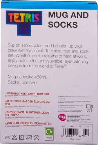 Vista 5 de Fizz Creations TETRIS - Pack Cadeau - Taza 15.2 fl oz + Paire de Chaussettes