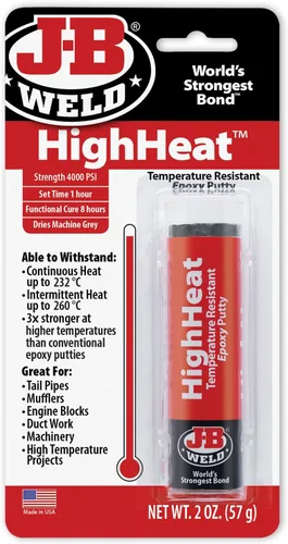 Vista 2 de J-B Weld 8297 HighHeat - Masilla epoxi de 500 grados, paquete de 2