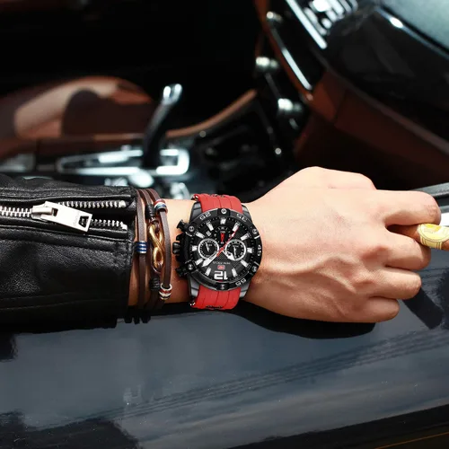 Vista 3 de Mini Focus Men Watches Unique Casual Wrist Watches (ChronographWaterproofLuminousCalendar24 Hours) Silicon Band Fashion Watches for Men