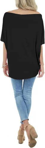 Vista 4 de Lacozy Women Summer Off the Shoulder Tops Twist Knot Batwing Tunic Shirt Blouse