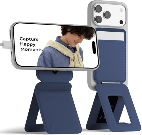 Vista 17 de MOFT MOVAS - Cartera de trípode para iPhone, múltiples ángulos, soporte de teléfono ligero y portátil, cartera magnética de cuero vegano MOVAS