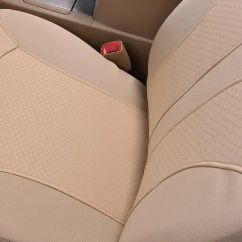 Vista 7 de Flying Banner - Fundas de asiento de coche, ajuste universal, para coche, camión, SUV, camioneta, estampado en caliente, transpirable, banco Beige