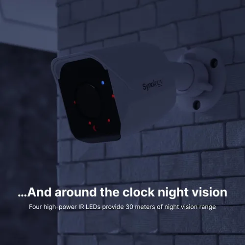 Vista 3 de Synology Cámara IP de bala AI BC500-5MP, visión nocturna, IP67