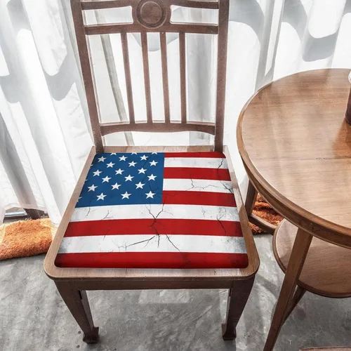 Vista 5 de Cojín cuadrado de espuma viscoelástica para el embarazo, soporte para grietas de la bandera de Estados Unidos, almohada ergonómica para silla