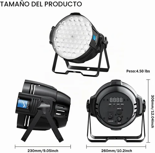 Vista 6 de Big Dipper Luces LED de escenario Par de luces 54X3W RGB multicolor brillante iluminación con sonido DMX activado maestro-esclavo luces elevadas