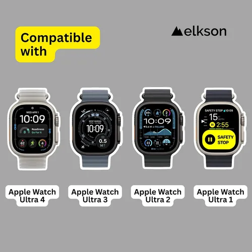 Vista 2 de elkson Funda con Correa para Apple Watch Ultra de 49mm 3/2/1 con Protector de Pantalla de Vidrio Templado, Serie Quattro Pro Resistente para Correa