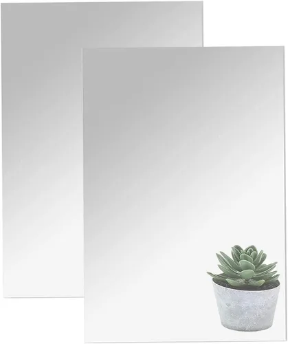 Vista 16 de 10 azulejos de espejo acrílicos para decoración de pared, 4 x 6 x 0.07 pulgadas, hoja de espejo de pared rectangular con calcomanías adhesivas