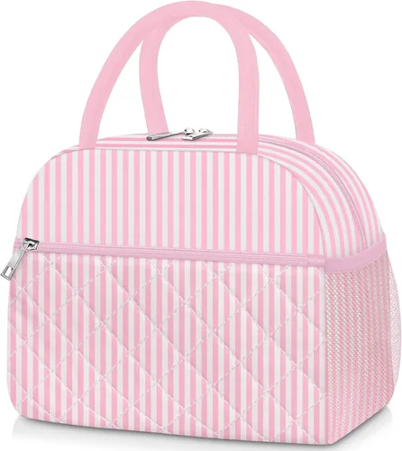 Vista 36 de KUBYA Lonchera de Pana Bolsa de Almuerzo para Mujeres y Hombres, Linda Fresa Pequeña Aislada Reutilizable Trabajo A Prueba de Fugas Simple Loncheras