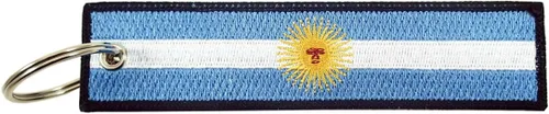 Vista 2 de Luso Aviation Llavero de bandera argentina, 100% bordado