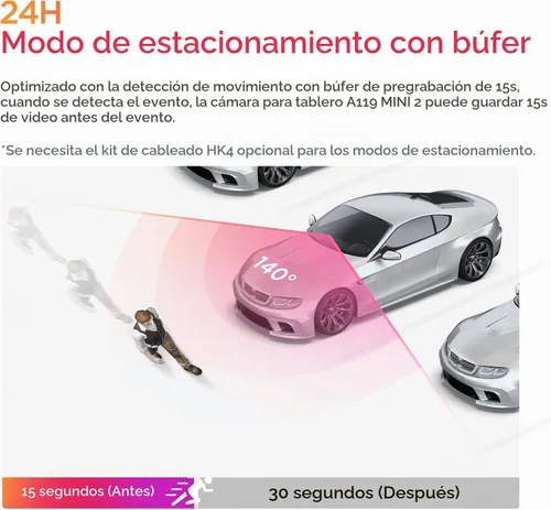 Vista 3 de VIOFO Dash Cam Front A119 Mini 2, STARVIS 2 Sensor, 2K 60fps Car Dashcam