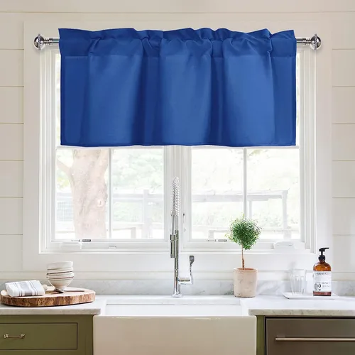 Vista 42 de XWZO Cortinas de cenefas de cocina para ventanas, sala de estar, dormitorio, baño, cubiertas superiores, estilo granja rústico, comedor, aislamiento