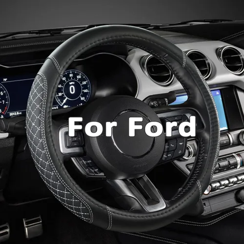 Vista 14 de West Llama Funda para volante de automóvil para Ford F-150, F-250, F-350, Expedition (Negro, tamaño grande)