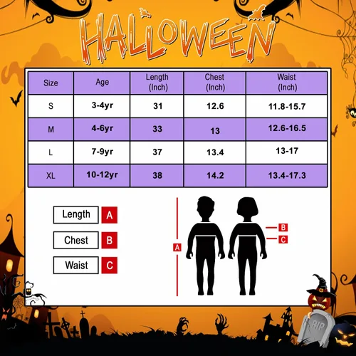 Vista 6 de Disfraz de bruja de Halloween para niñas, bruja malvada morada y negra con sombrero, falda de murciélagos iluminados
