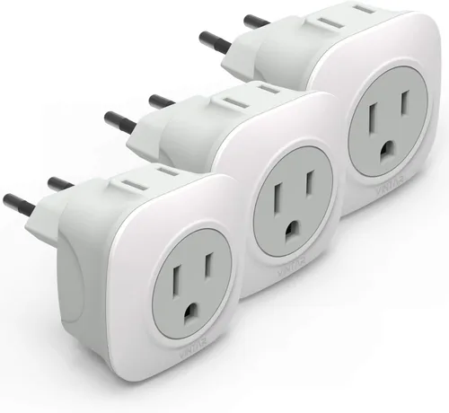 Vista 20 de Paquete de 2 adaptadores de enchufe de Sudáfrica, adaptador de enchufe VINTAR tipo M con 1 USB C, 3 puertos USB y 2 enchufes estadounidenses