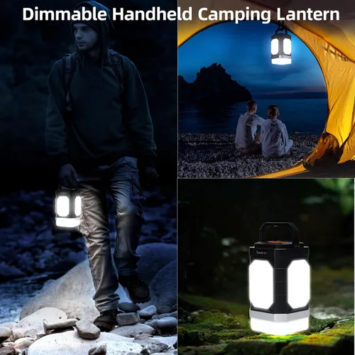 Vista 6 de Sinvitron Linterna de campamento recargable: 30,000 mAh luces de campamento portátiles, carga rápida QC3.0, 1000 lúmenes, tiempo de funcionamiento