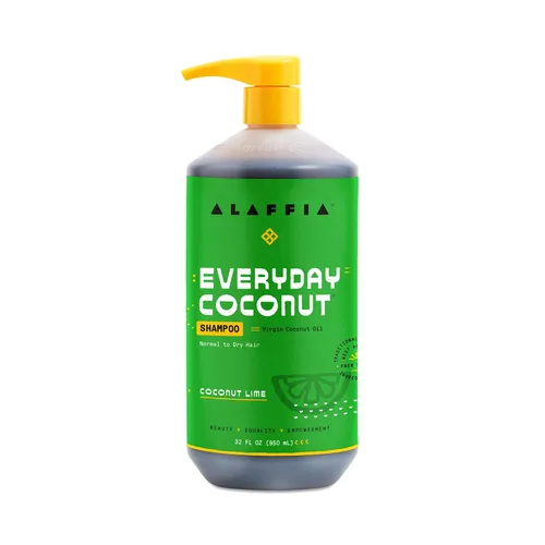 Vista 9 de Alaffia Champú de coco EveryDay, champú limpiador suave para cabello normal a seco, fabricado con aceite de coco rico en vitamina E, sin parabenos